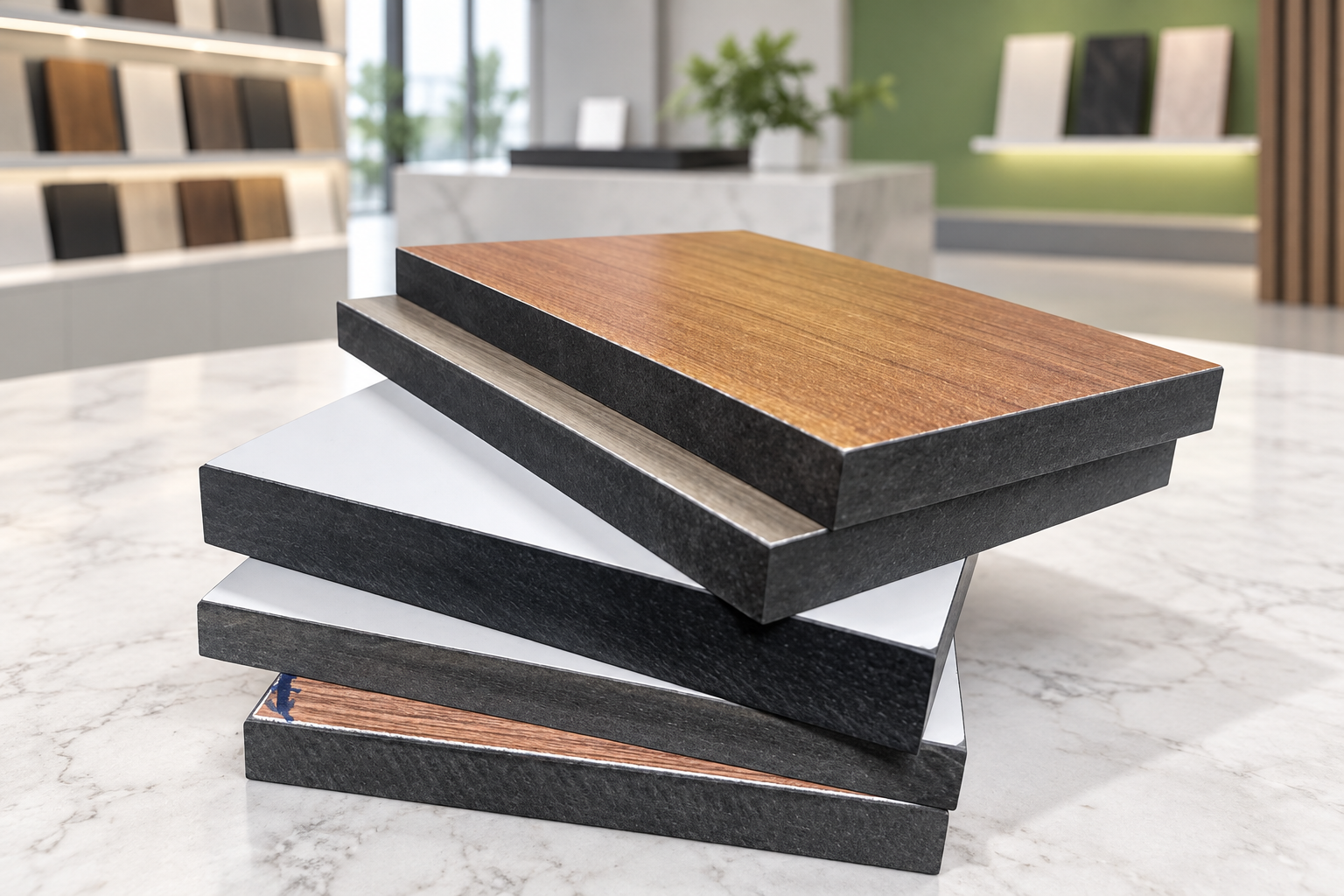 Mẫu Compact HPL trong showroom vật liệu