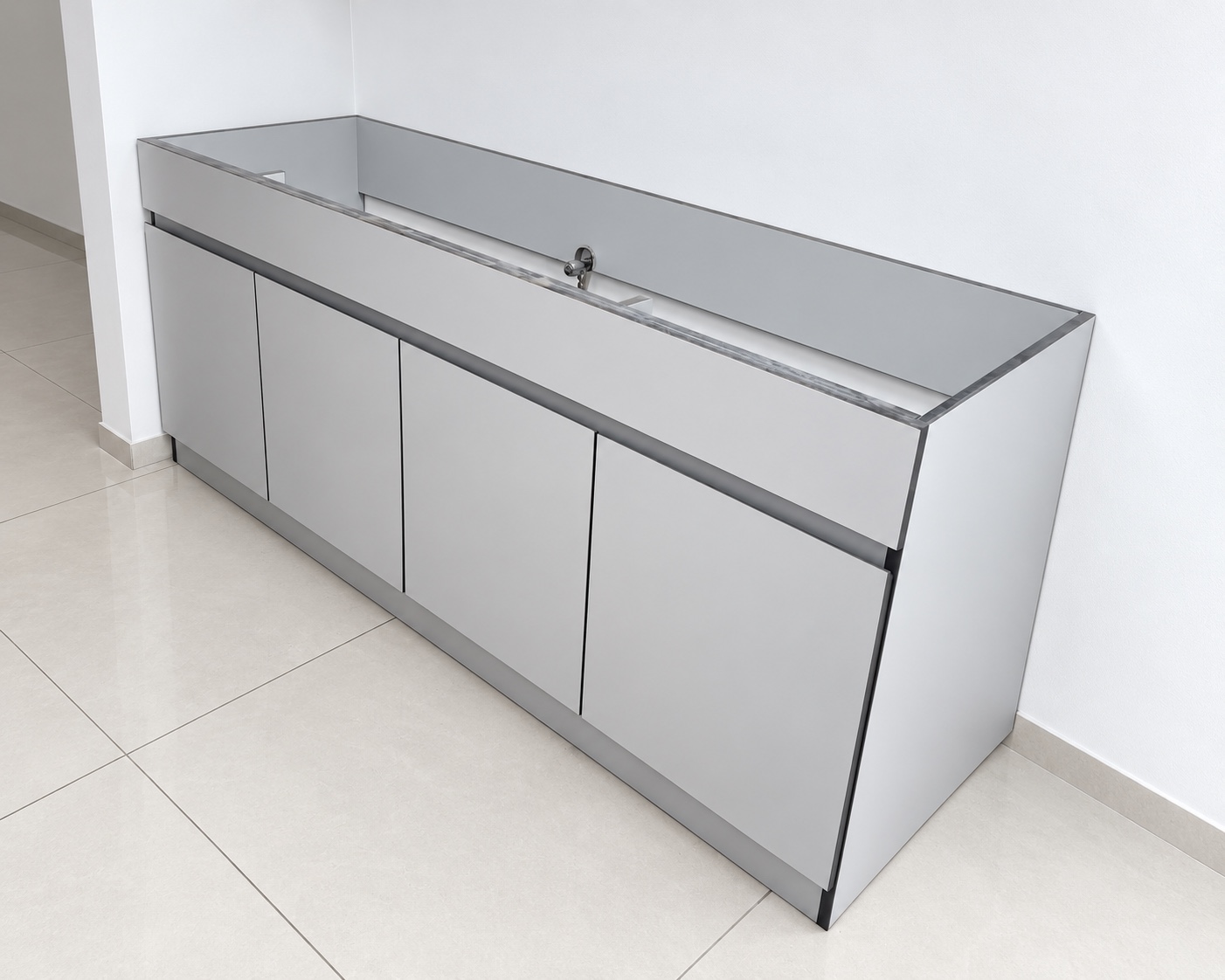 Tủ lavabo Compact HPL màu ghi xám